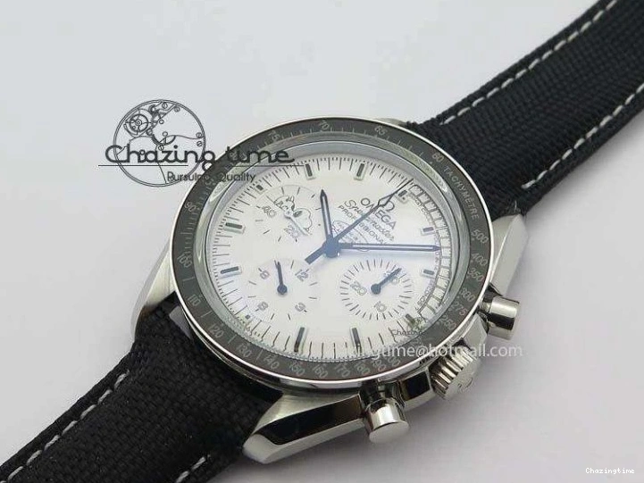 1229 TimelessDesign Speedmaster JHF SS Snoopy Award 45th Anniversary White Dial On Black Nylon Strap 8209